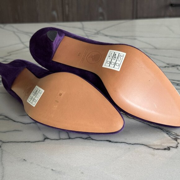 Vintage Lulu Guinness Slip On Cone Heel Cut Out Shell Pumps - US 7.5 - NEW - Picture 8 of 10